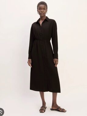 The Mini Jacquard Stripe Shirt Dress |
Black